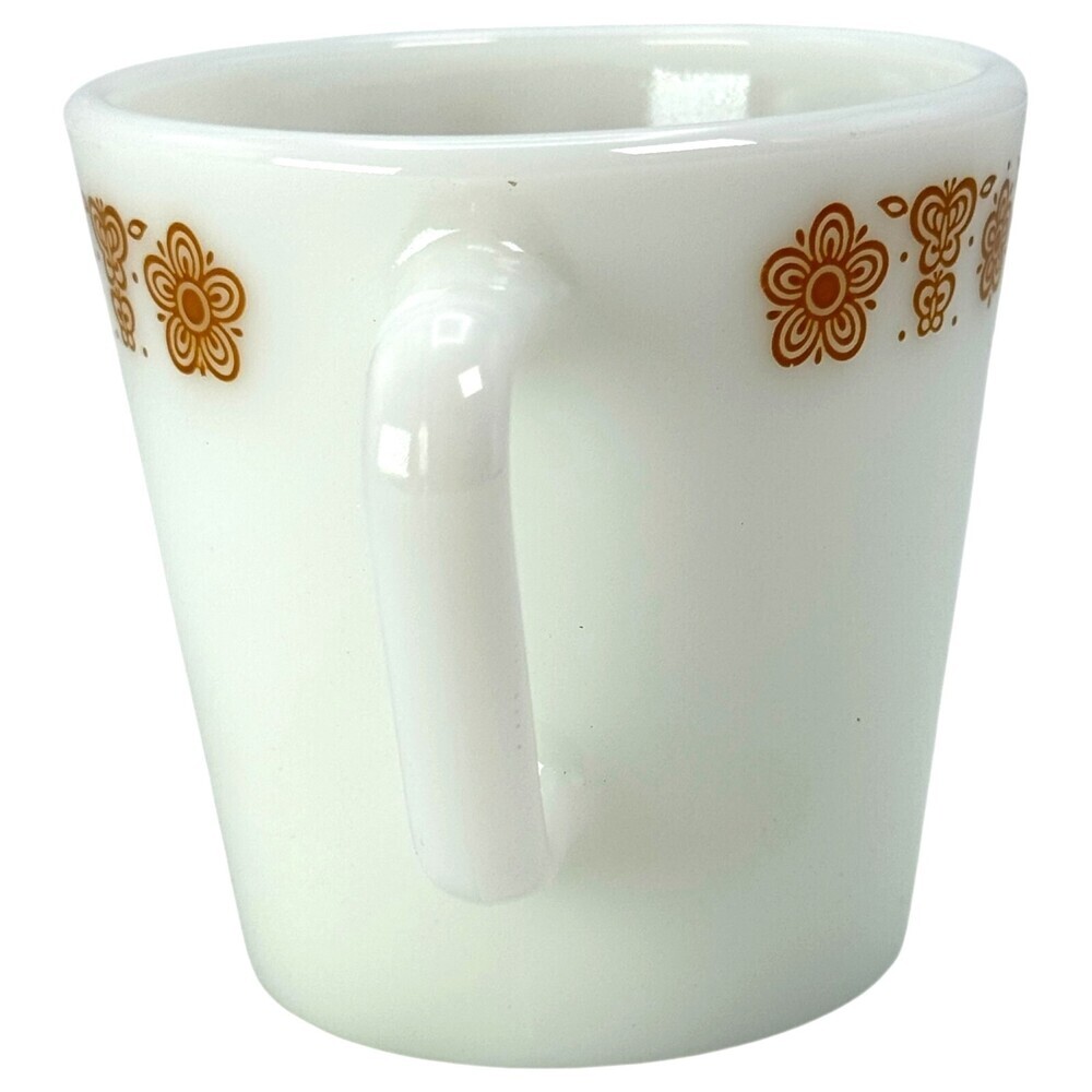 Two (2) Pyrex Coffee Mug Cup Corning NY USA MCM VTG Pattern Butterfly Gold - Picture 5 of 8